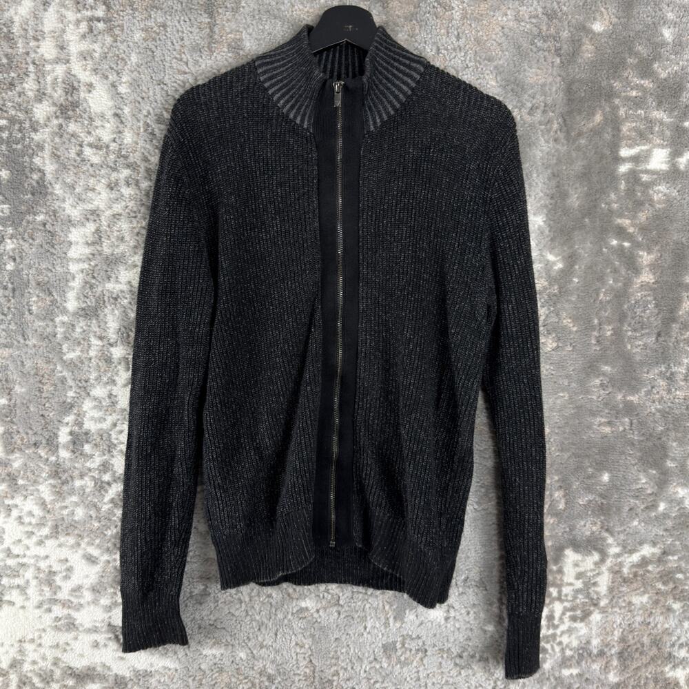 Guess Size S Outdoor Mock Neck Sweater Jacket Black Long Sleeveā Cotton Blend